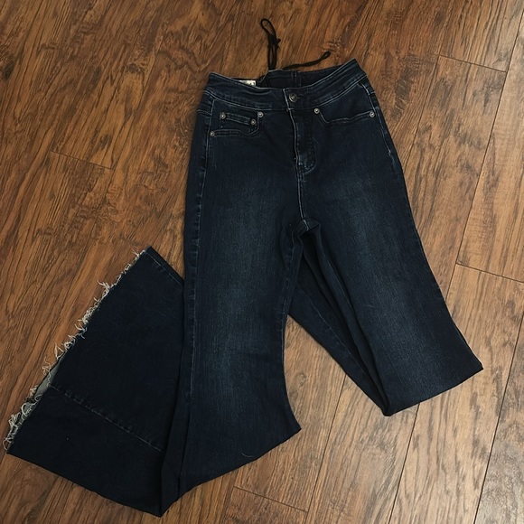 Free People ma cherie lace up back flare jean - Picture 3 of 5